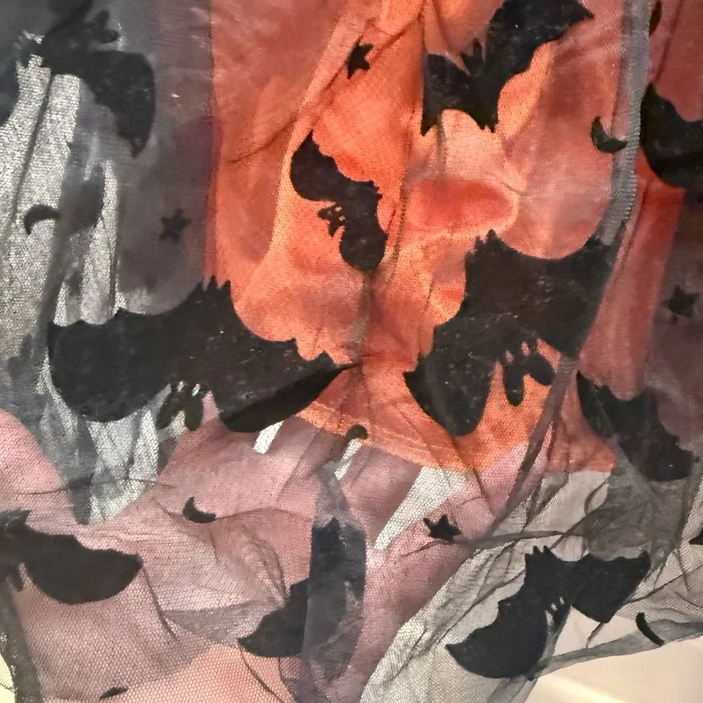 Orange and Black Bat Skirt, sz XL - Picture 2 of 4